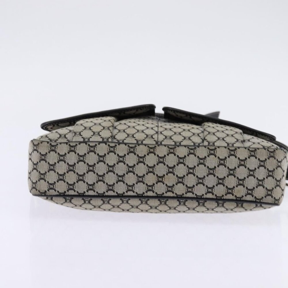 Authentic CELINE Macadam Canvas Shoulder Bag Navy Gold - Picture 12 of 16